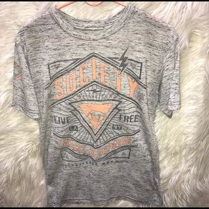 Medium society shirt gray and orange